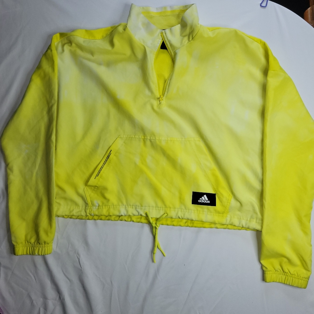 Adidas Neon Yellow Pullover Jacket
